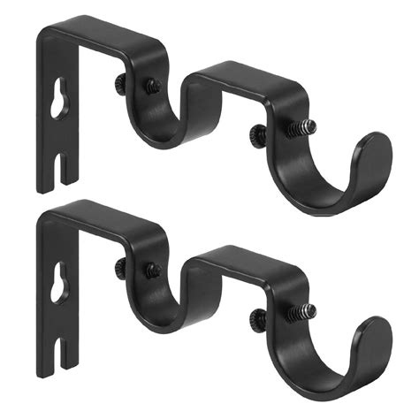 curtain brackets heavy duty metal black|extra long curtain rod bracket.